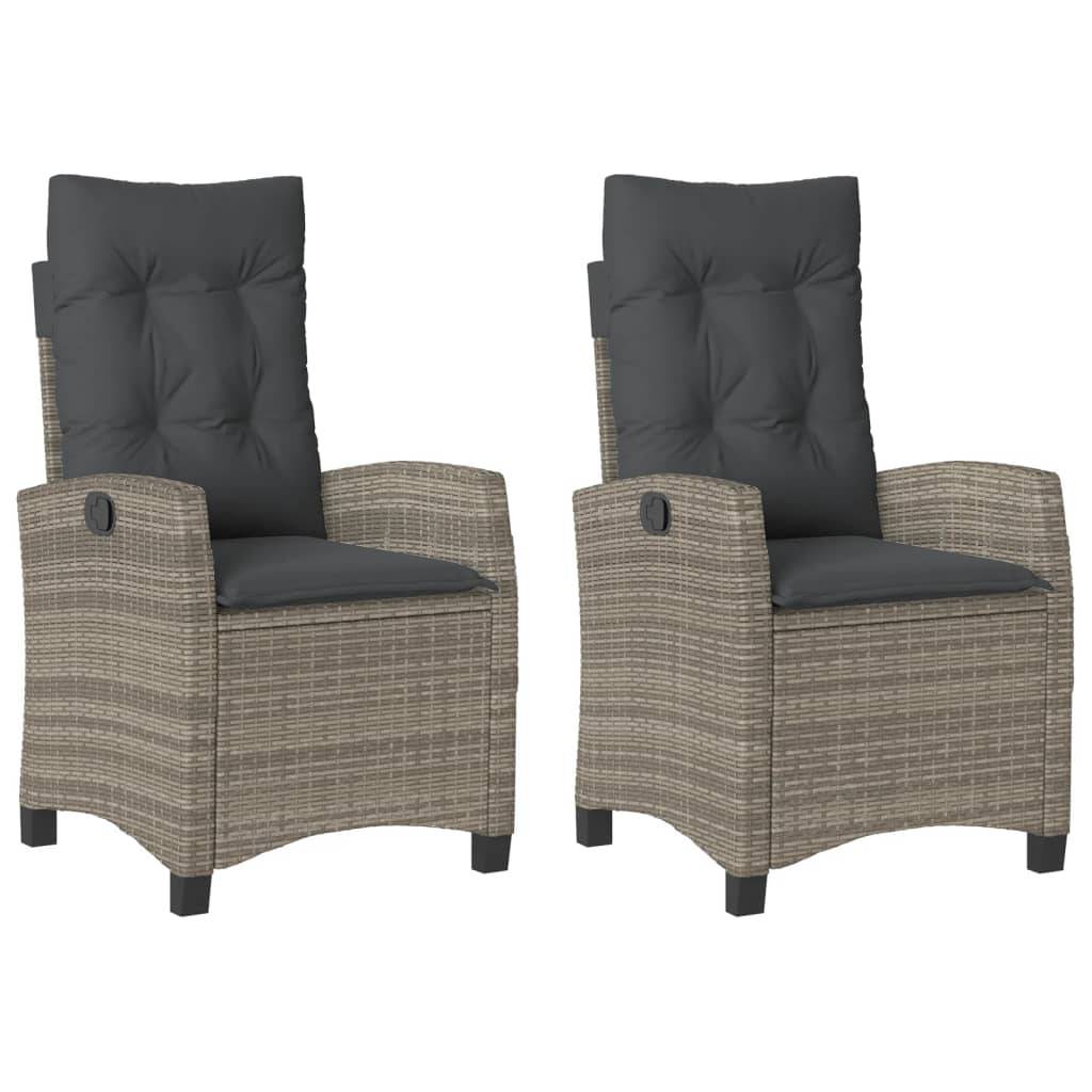ComfortXL - Fauteuils de Jardin Relax Résine Tressée Dossier Inclinable pour Balcon Lot de 2 Gris – ComfortXL Outdoor Living - Image 2