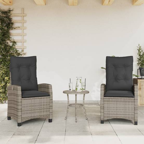 ComfortXL - Fauteuils de Jardin Relax Résine Tressée Dossier Inclinable pour Balcon Lot de 2 Gris – ComfortXL Outdoor Living - Image 1
