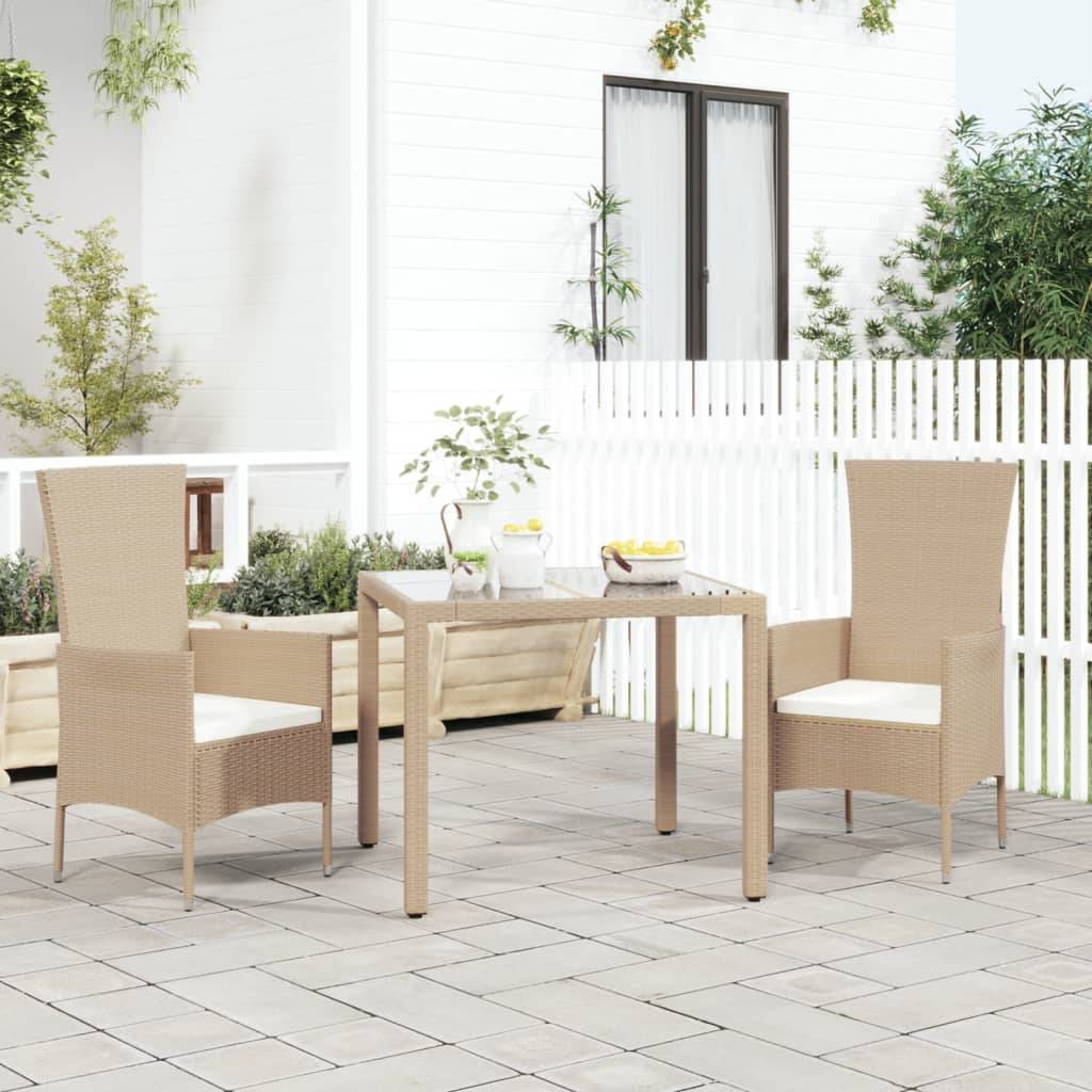 Vidaxl - Chaises de jardin avec coussins lot de 2 Résine tressée Beige vidaXL 319532 - Image 1