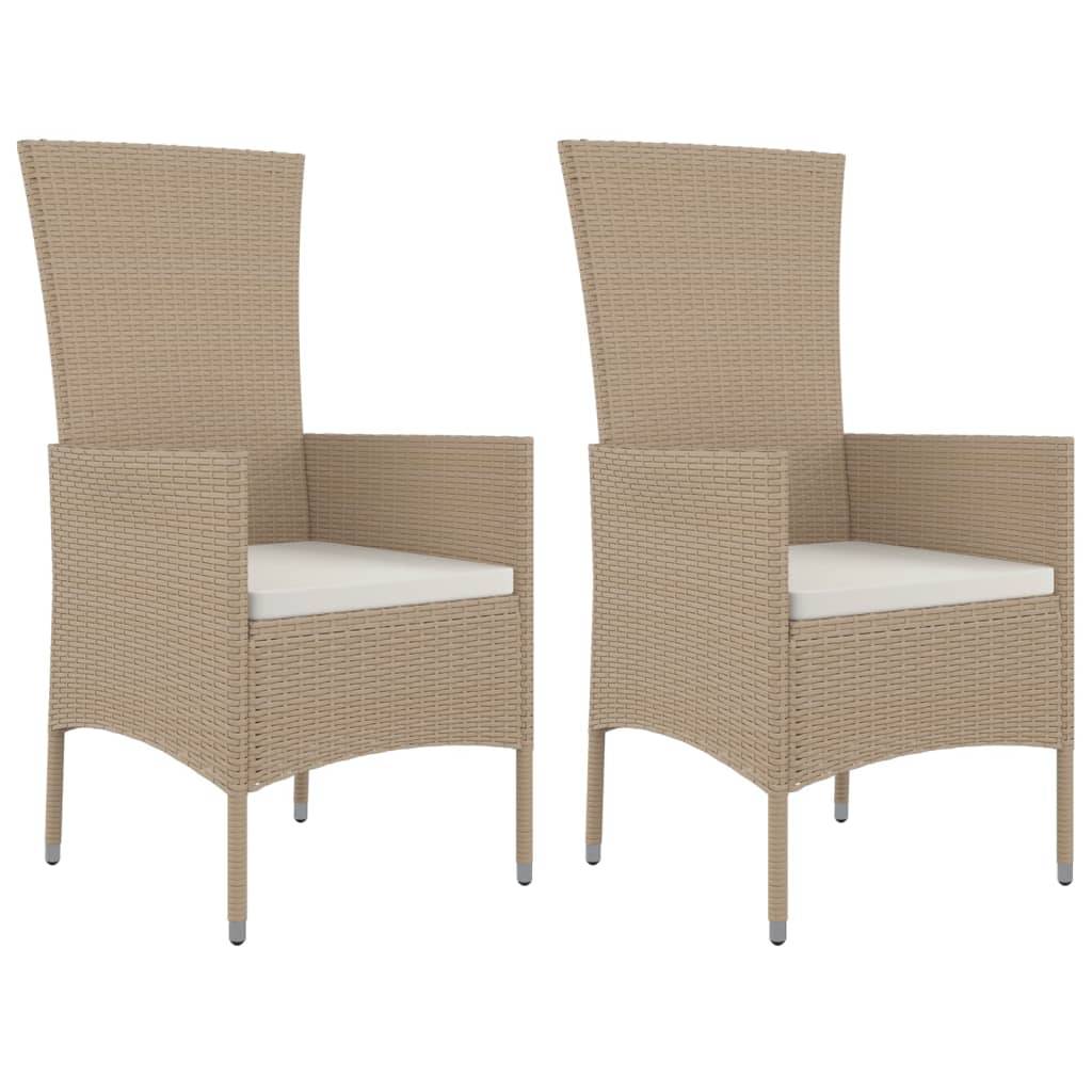 Vidaxl - Chaises de jardin avec coussins lot de 2 Résine tressée Beige vidaXL 319532 - Image 2
