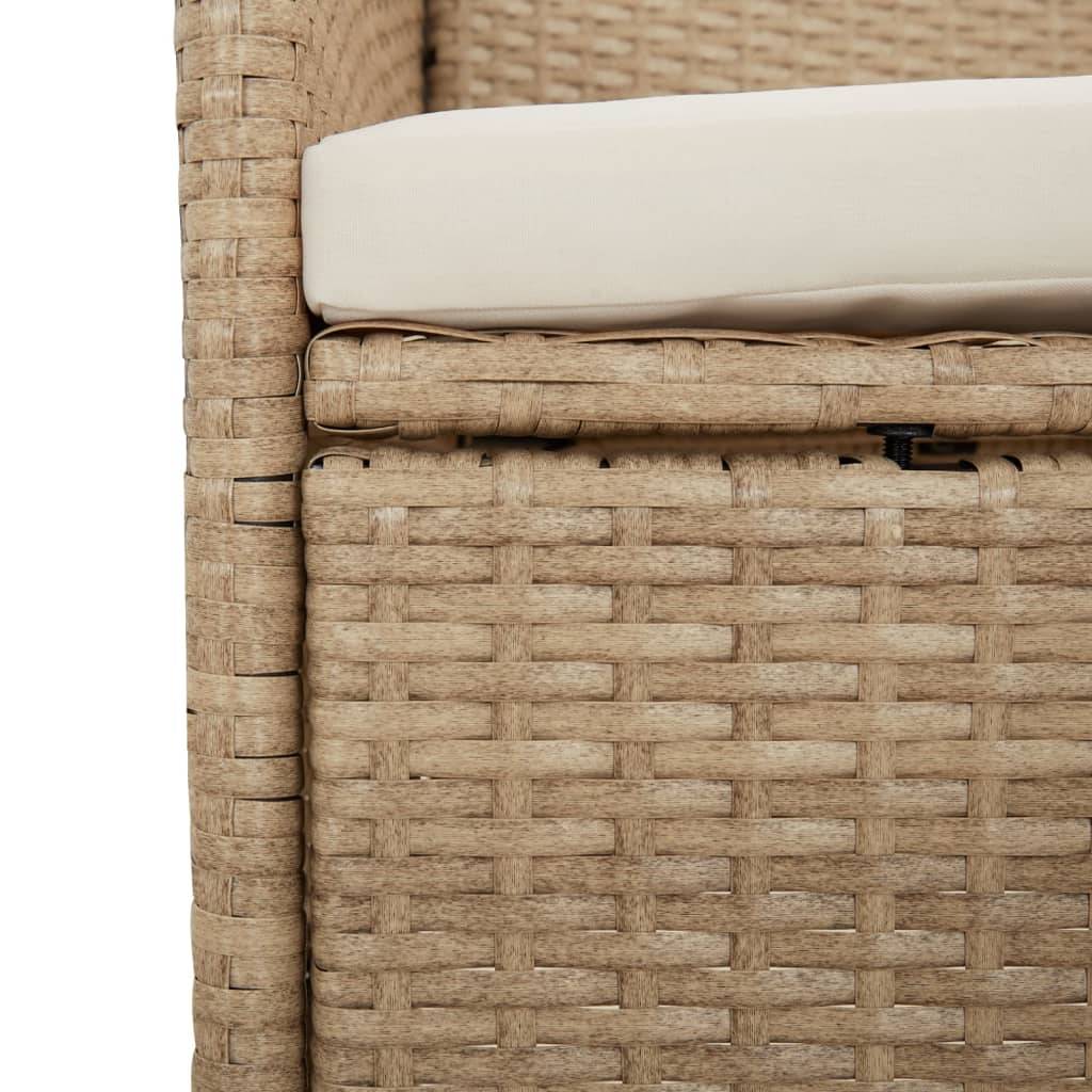 Vidaxl - Chaises de jardin avec coussins lot de 2 Résine tressée Beige vidaXL 319532 - Image 4