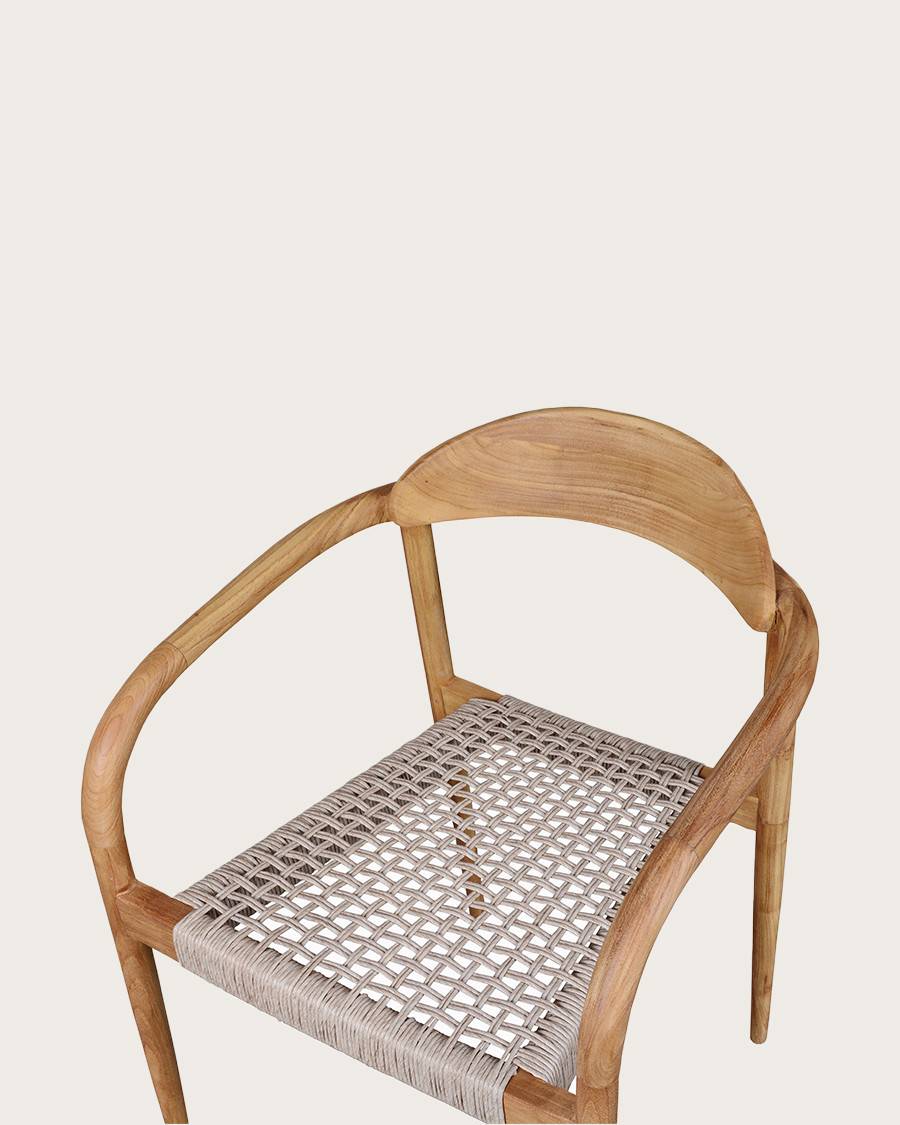 Kima - Lot de 2 chaises Kima en teck massif et corde beige - UNIQKA - Image 9