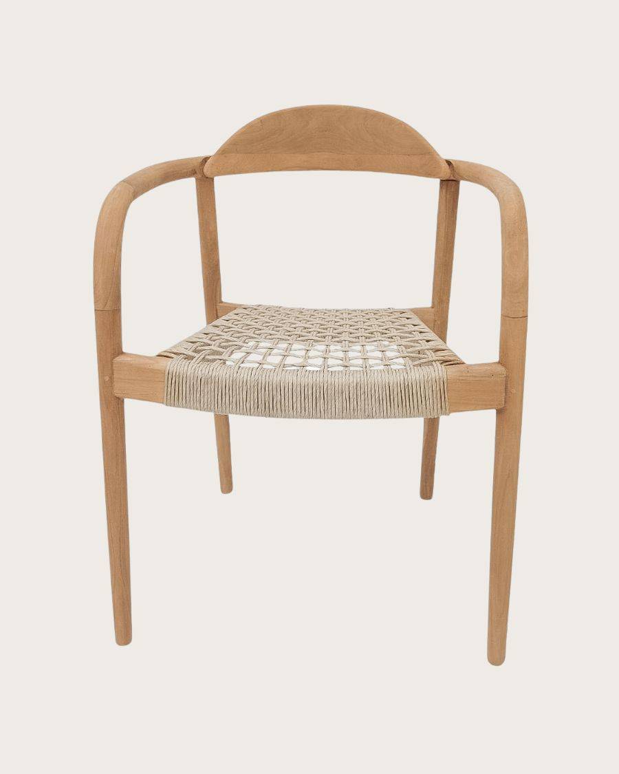 Kima - Lot de 2 chaises Kima en teck massif et corde beige - UNIQKA - Image 2