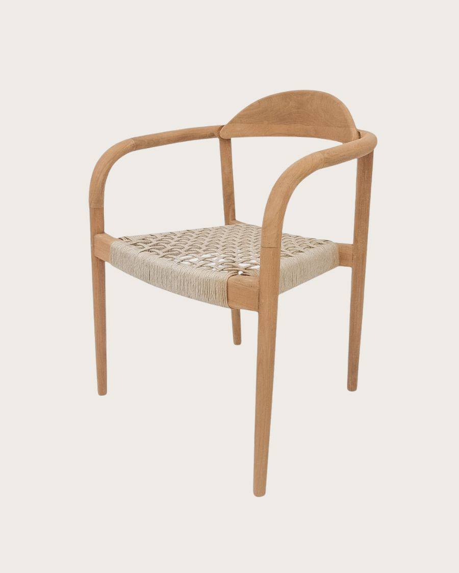 Kima - Lot de 2 chaises Kima en teck massif et corde beige - UNIQKA - Image 3