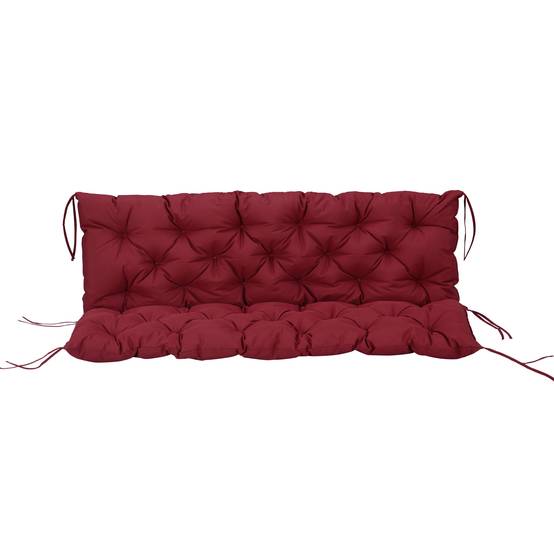 Coussin de banc 3 places en polyester rouge 150 x 98 x 8 cm - PANGIVO - Image 1