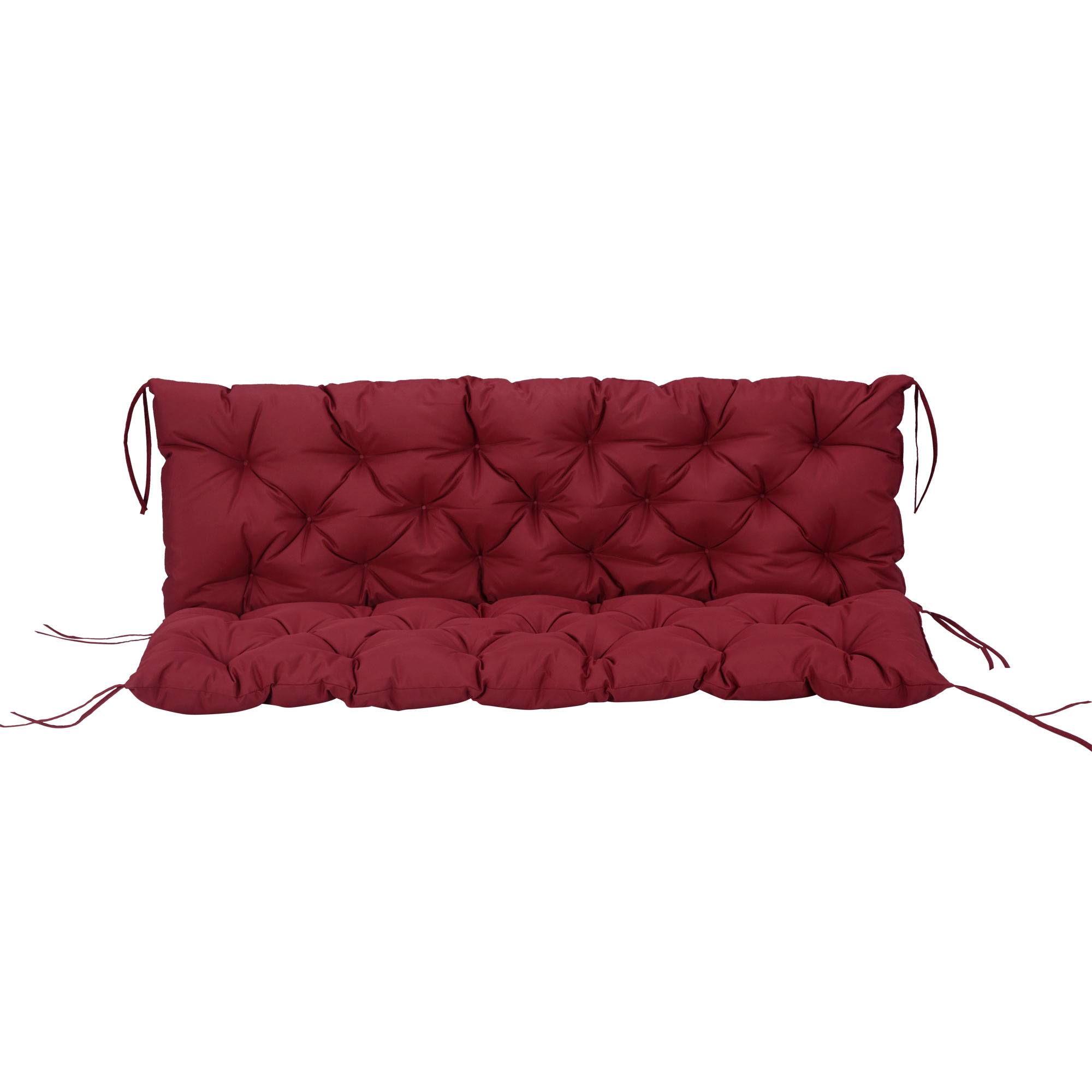 Coussin de banc 3 places en polyester rouge 150 x 98 x 8 cm - PANGIVO - Image 1