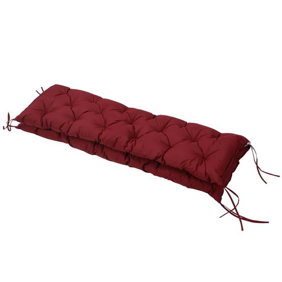 Coussin de banc 3 places en polyester rouge 150 x 98 x 8 cm - PANGIVO - Image 7