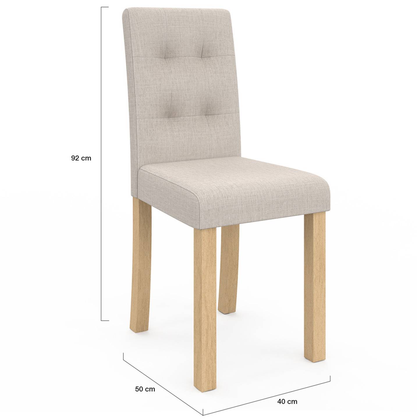 Lot de 6 chaises POLGA capitonnées beiges pour salle à manger - Image 5
