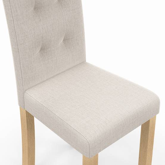 Lot de 6 chaises POLGA capitonnées beiges pour salle à manger - Image 6