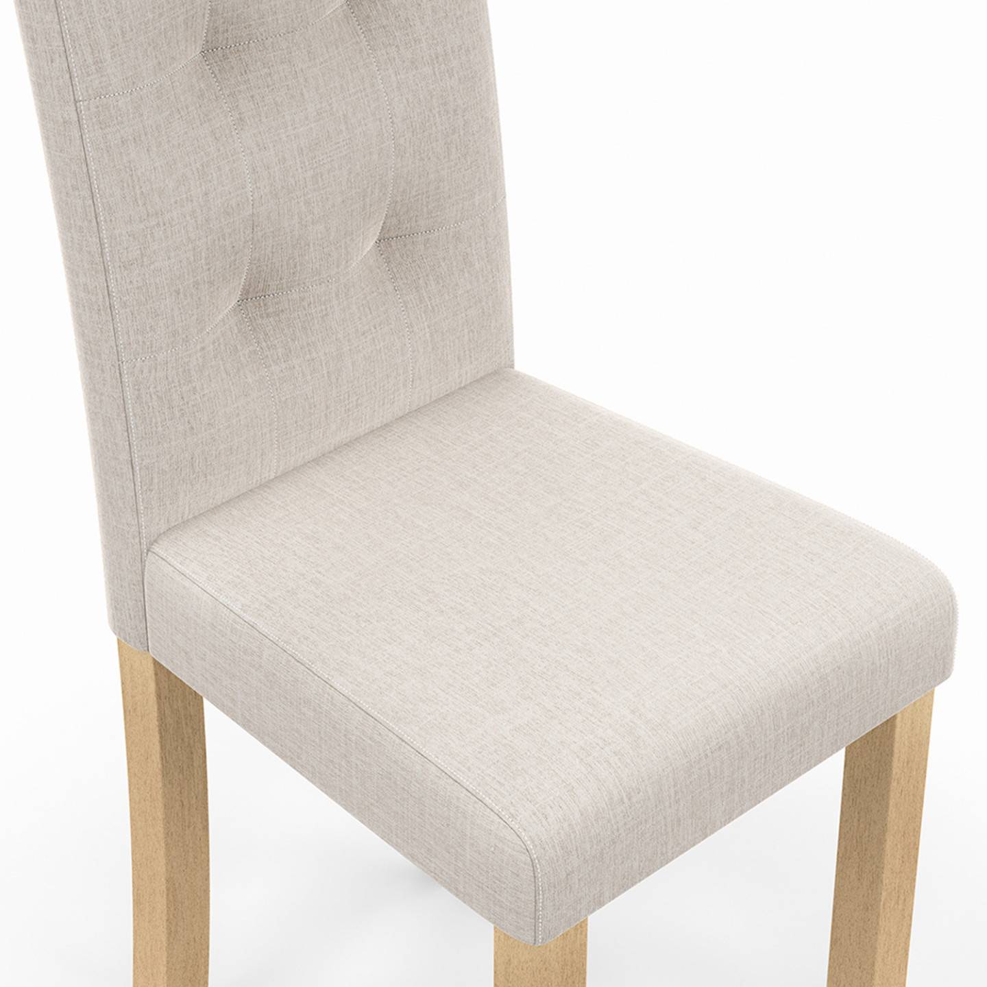 Lot de 6 chaises POLGA capitonnées beiges pour salle à manger - Image 6