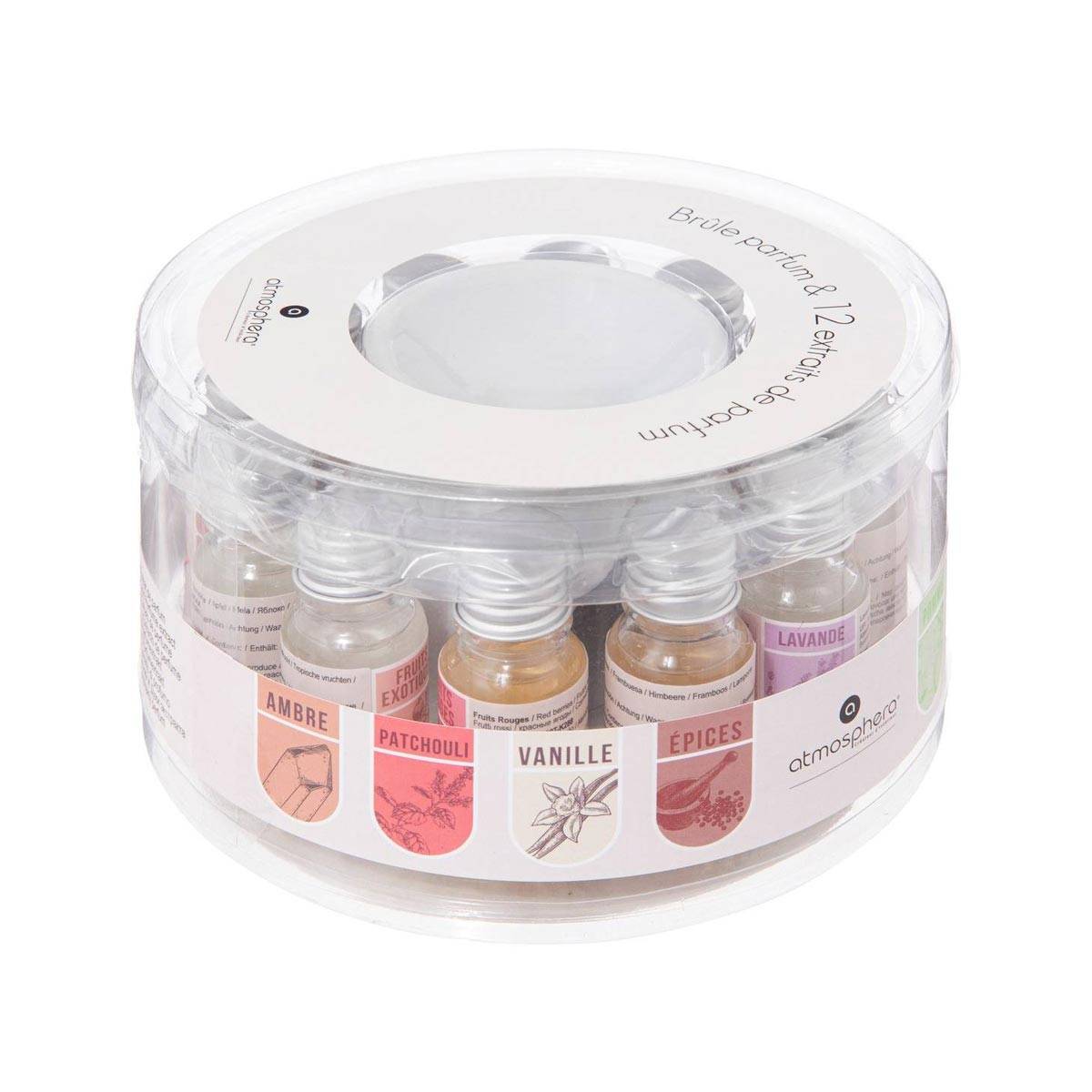 Brûle-Parfum & 12 Flacons d'Huiles 10ml Blanc - Image 2