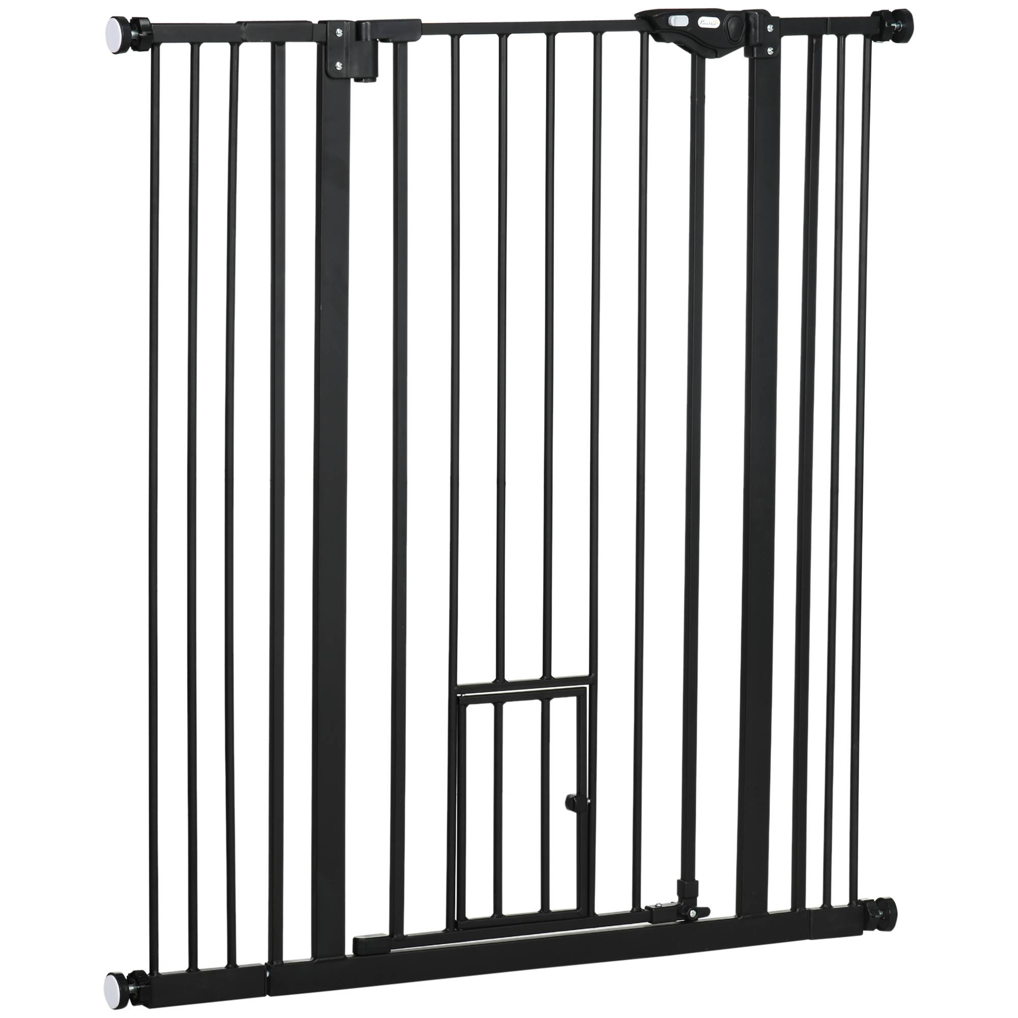 Barrière de sécurité acier pour animaux escalier double verrouillage 101x104cm noir - ComfortXL Outdoor Living - Image 2