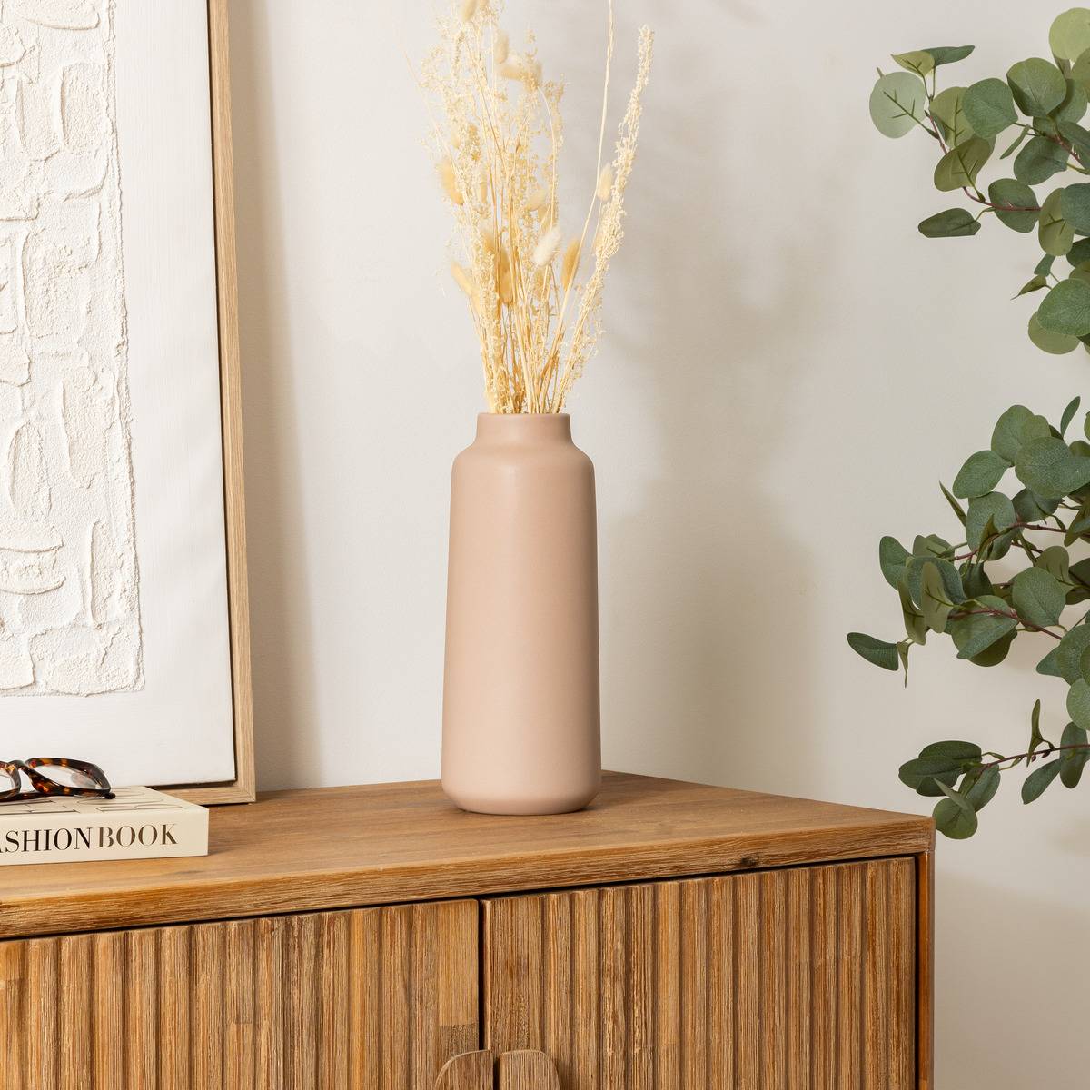Atmosphera - Vase céramique Rily rose clair H30cm - Atmosphera Créateur d'intérieur - Image 1