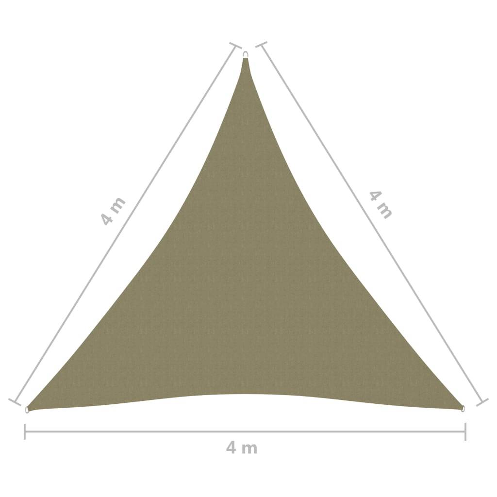 Helloshop26 - Voile toile d'ombrage parasoltissu oxford triangulaire 4 x 4 x 4 m beige - Image 6
