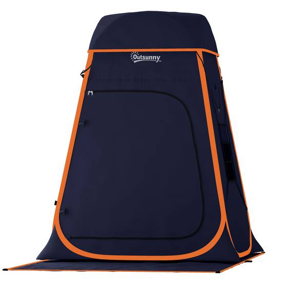 Tente de douche portable à déploiement instantané pour le camping, avec sac de transport étanche, bleu foncé - Image 2