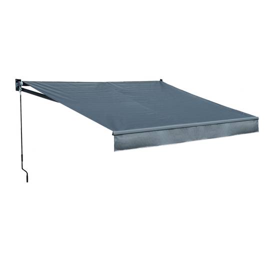 Store banne SAULE 2,95 × 2,5m - Toile anthracite et structure grise - HAPPY GARDEN - Image 1