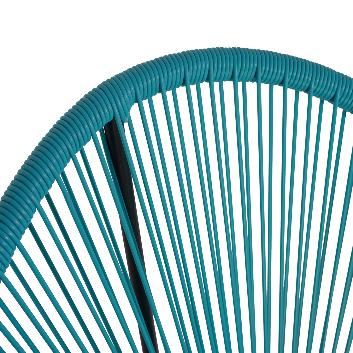 IDMARKET - Salon de jardin IZMIR table et 2 fauteuils oeuf cordage bleu canard - Image 4