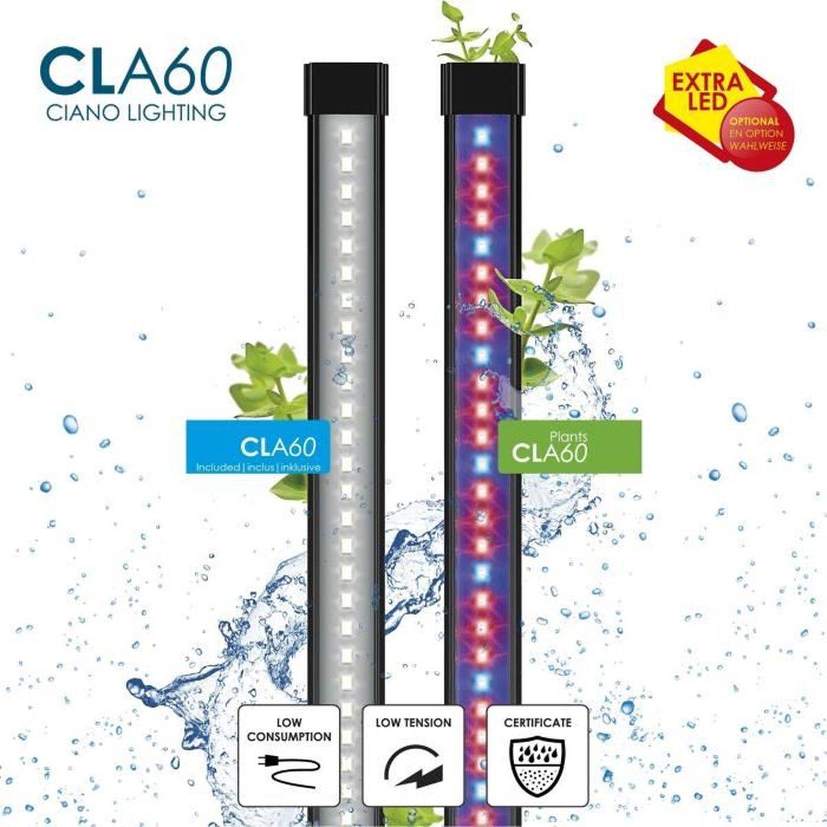 Ciano - Kit aquarium blanc 58 L CIANO Emotions Pro 60, filtre interne CF80, éclairage LED CLA60, chauffage 50 W - Image 3