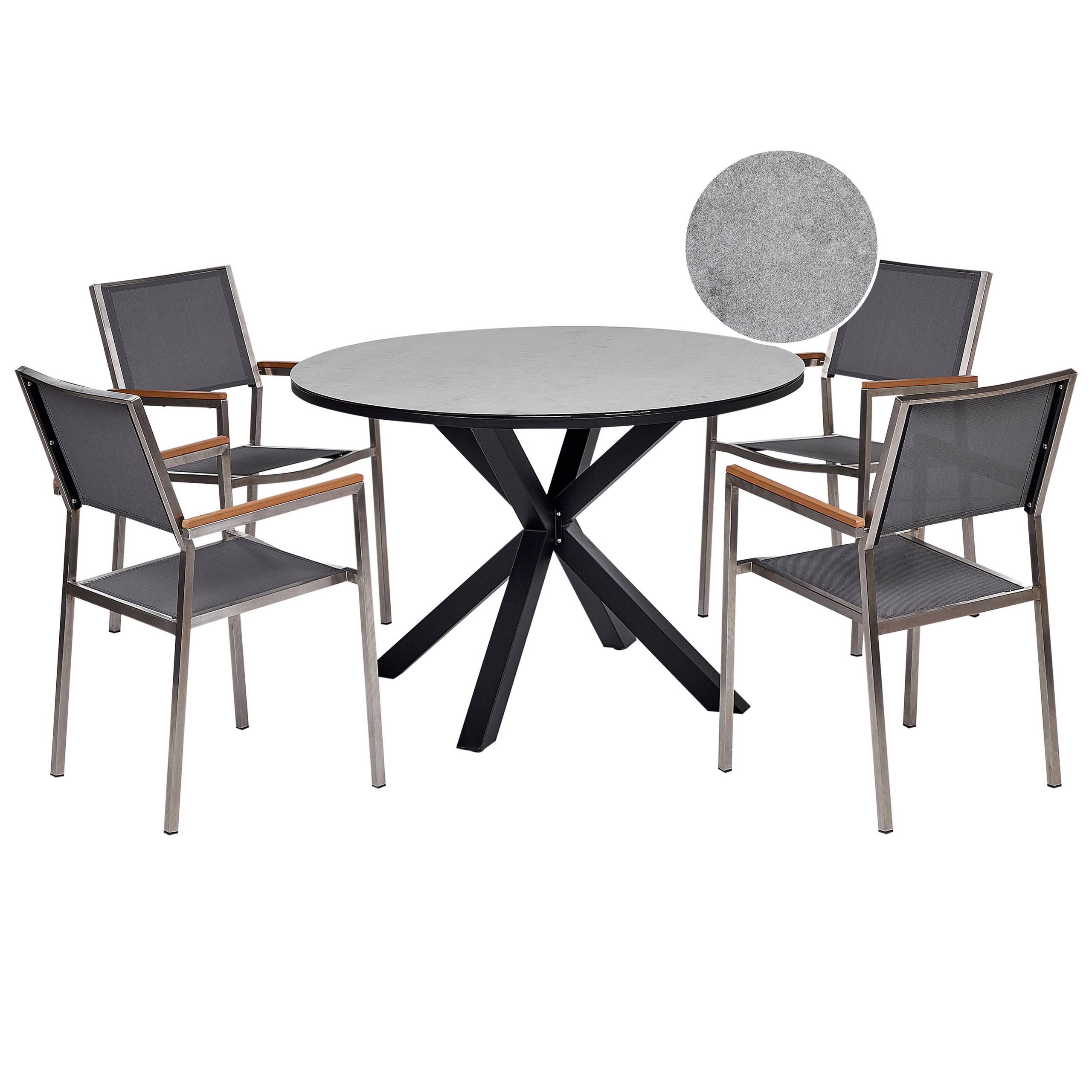 Beliani - Set de salle à manger, 4 Personnes Aluminium Gris MALETTO/GROSSETO - Beliani - Image 2