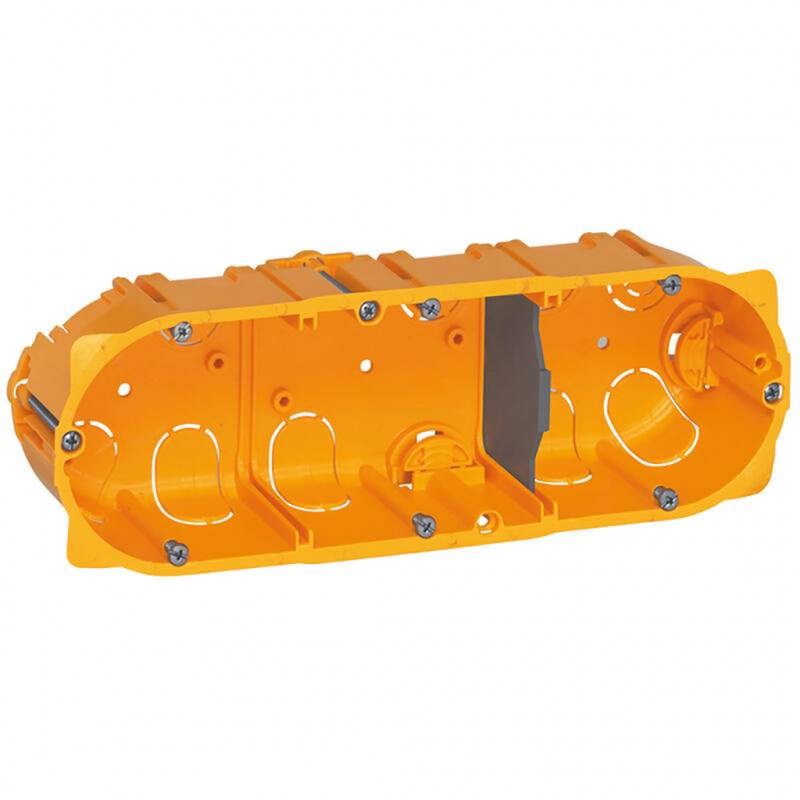 Legrand - Boîte d'encastrement Batibox - cloisons sèches - 3 postes - P. 40mm
