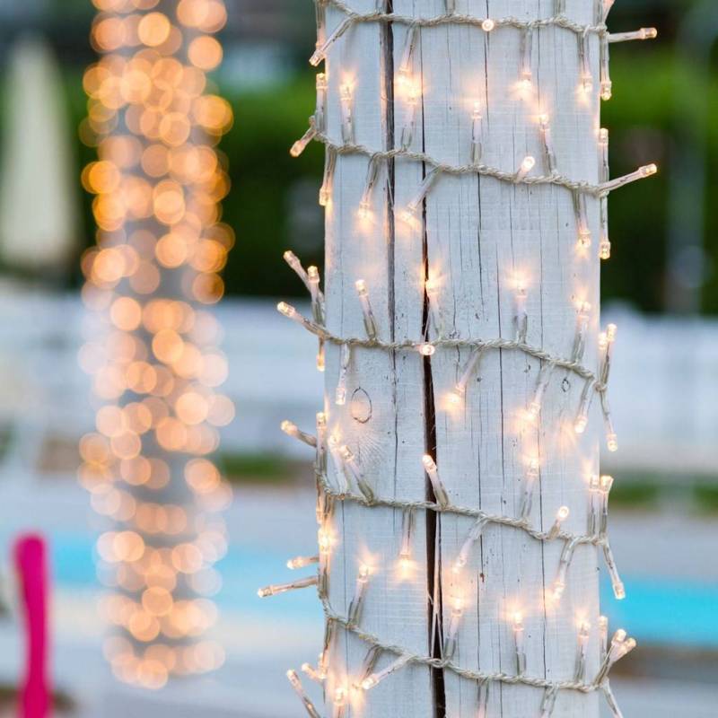 Lotti - Guirlande Boa 12cm 22M 2200 miniLed blanc chaud 8 jeux câble transparent Lotti - Image 8
