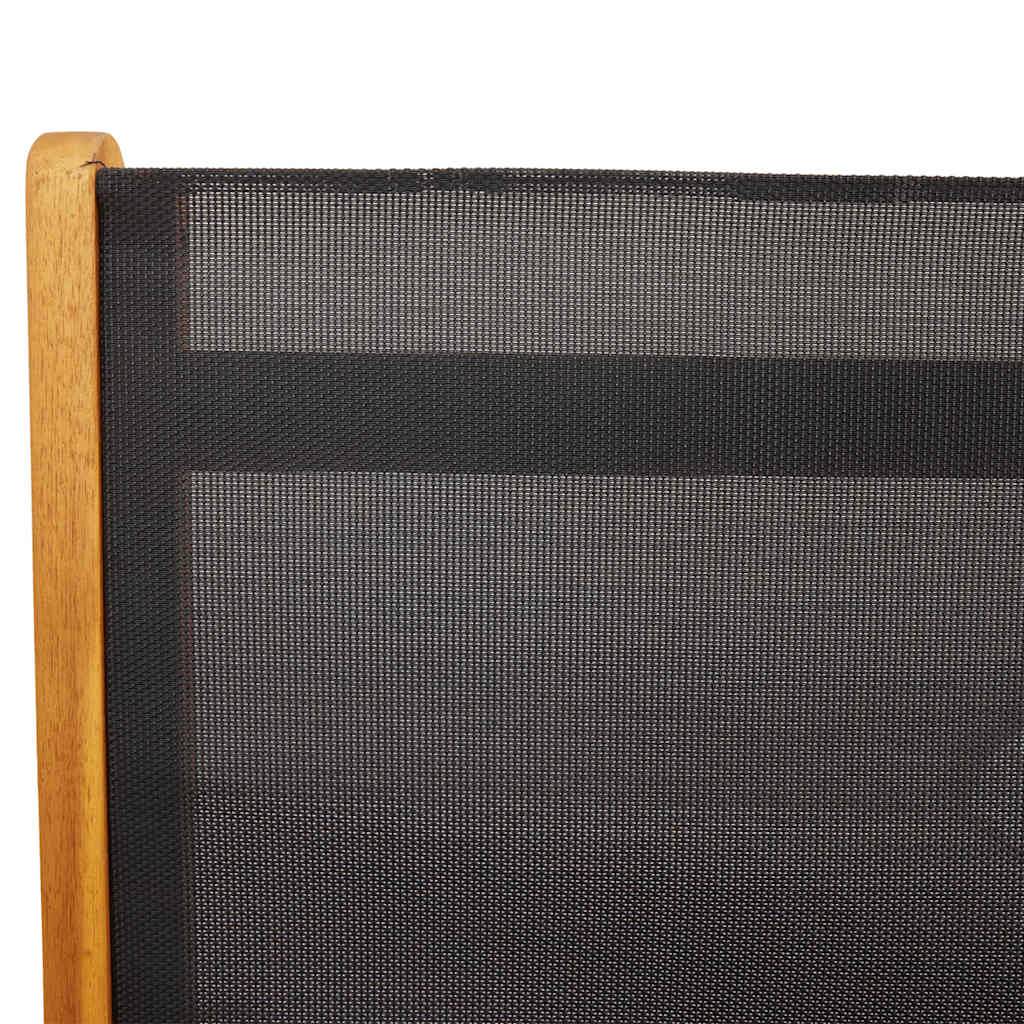 Chaises de jardin pliantes Bois acacia Massif et Textilène Noir 57,5 x 72 x 109 cm - PANGIVO - Image 9