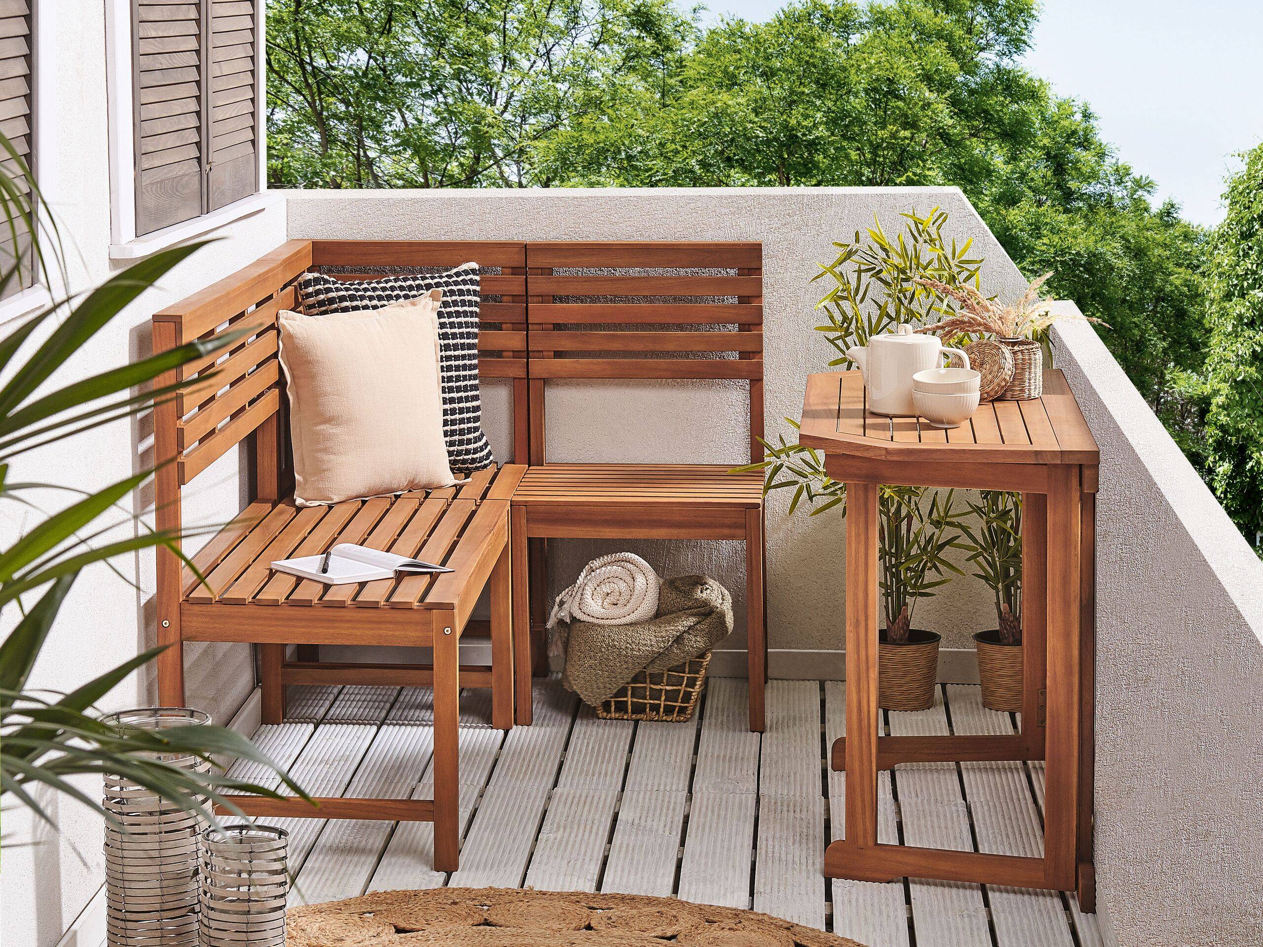 Beliani - Table pliable, 3 Personnes Acacia Marron TREIA - 47x110x74- Beliani - Image 1