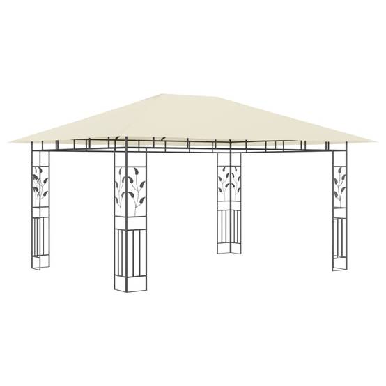Pergola Jardin - Tonnelle de jardin - Belvédère avec moustiquaire 4x3x2,73 m Crème 180 g/m² MI71 - Image 1