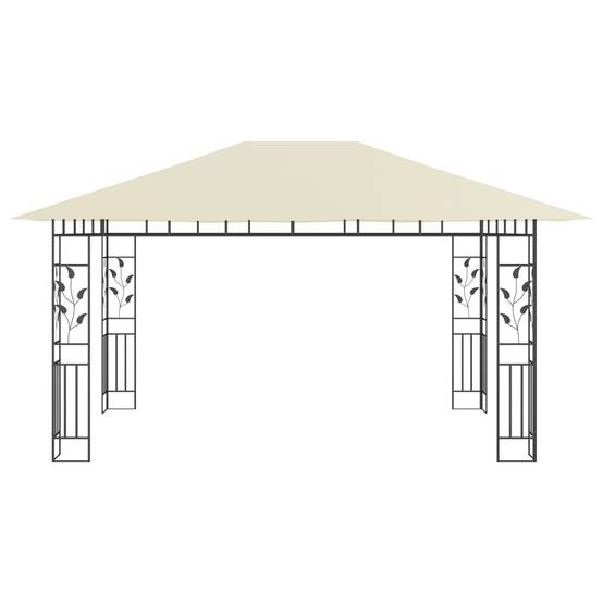 Pergola Jardin - Tonnelle de jardin - Belvédère avec moustiquaire 4x3x2,73 m Crème 180 g/m² MI71 - Image 3