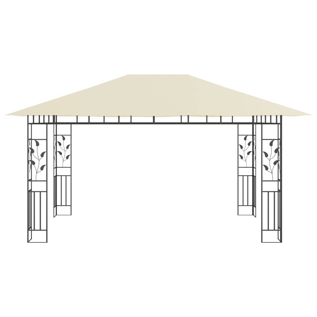 Pergola Jardin - Tonnelle de jardin - Belvédère avec moustiquaire 4x3x2,73 m Crème 180 g/m² MI71 - Image 3