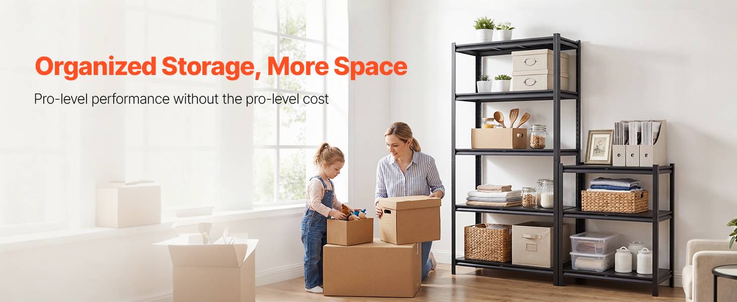 Vevor - VEVOR Etagere Rangement 5 Niveaux 1030x465x1813 mm Charge Lourde 1360 kg Metallique Garage Entrepot Atelier Cave - Image 9