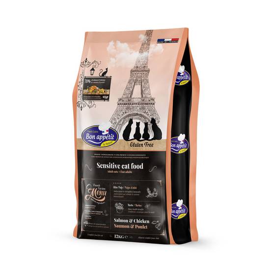 0 - Croquettes pour chat sensible au poulet Bon Appétit 12kg