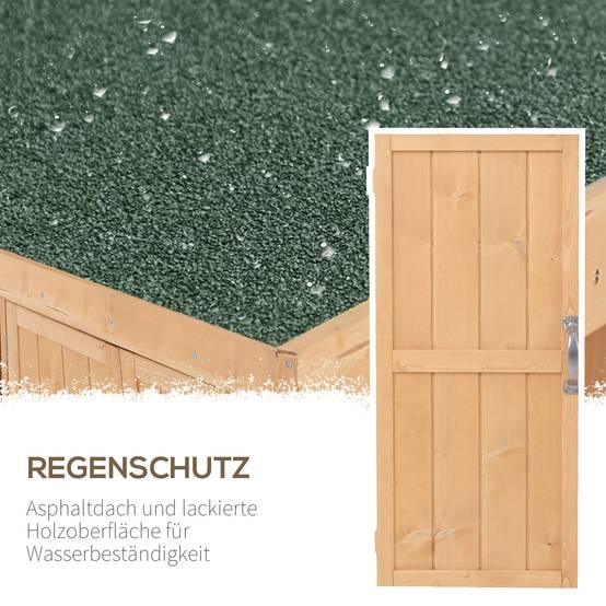 ComfortXL - Armoire de jardin en sapin 74 x 43 x 88 cm naturel à double porte 2 compartiments pour outils et terrasse - Image 4