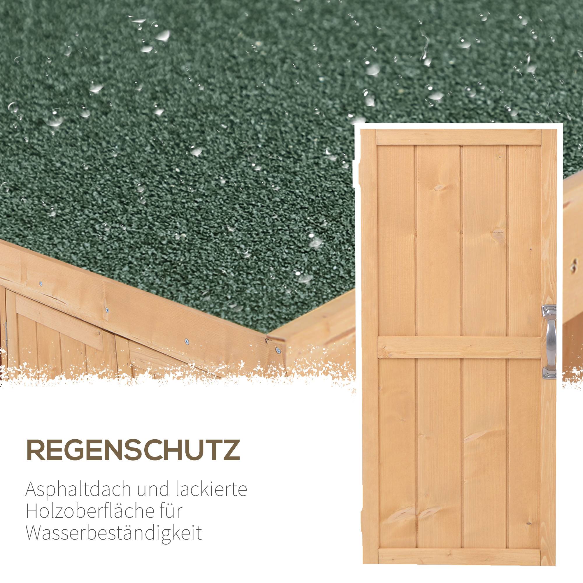 ComfortXL - Armoire de jardin en sapin 74 x 43 x 88 cm naturel à double porte 2 compartiments pour outils et terrasse - Image 4