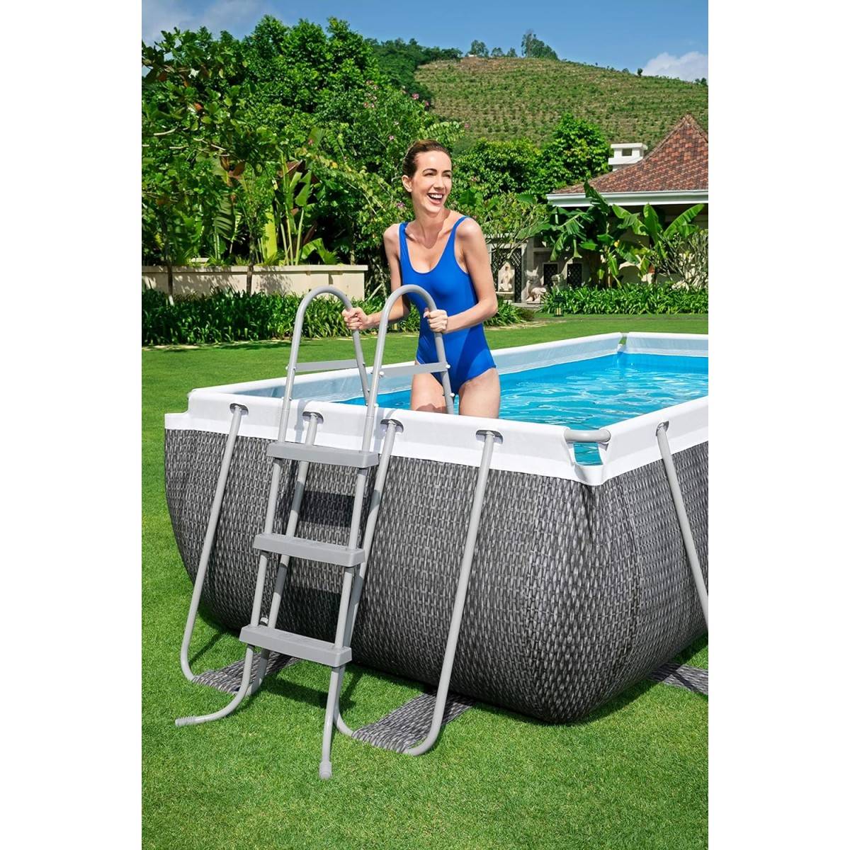 Bestway - Piscine hors sol Rectangulaire BESTWAY 404x201x100cm - Structure Anticorrosion, Liner Triple Épaisseur, Pompe Échelle Incluses - Image 3