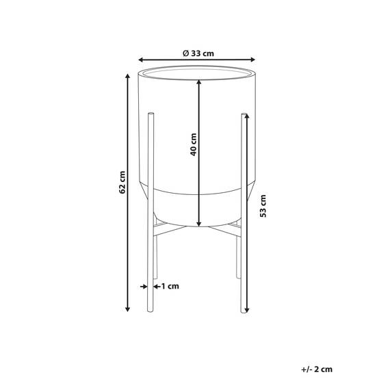 Cache-pot d'intérieur Métal Gris HYBRIDUM - Beliani - Image 2