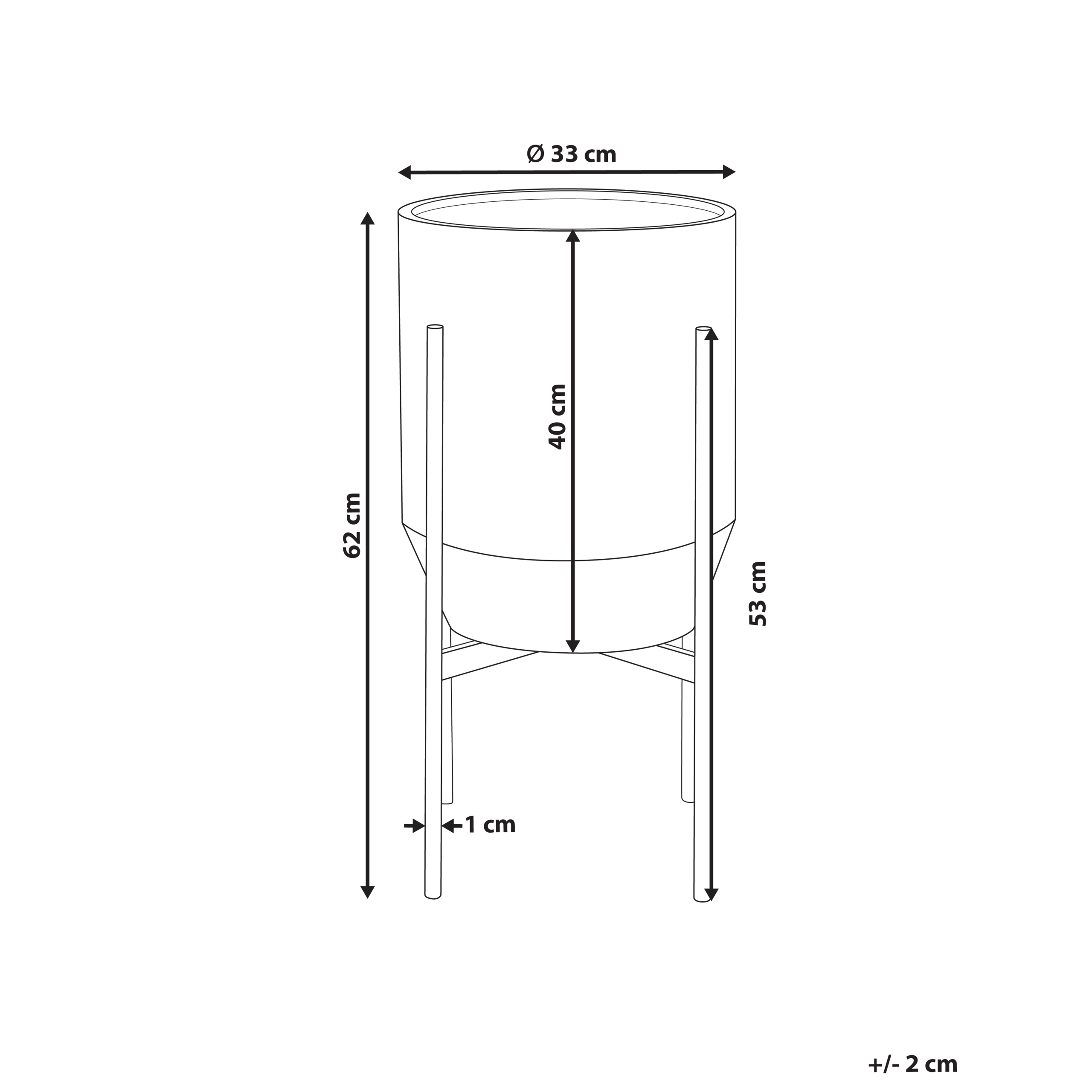 Beliani - Cache-pot d'intérieur Métal Gris HYBRIDUM - Beliani - Image 3