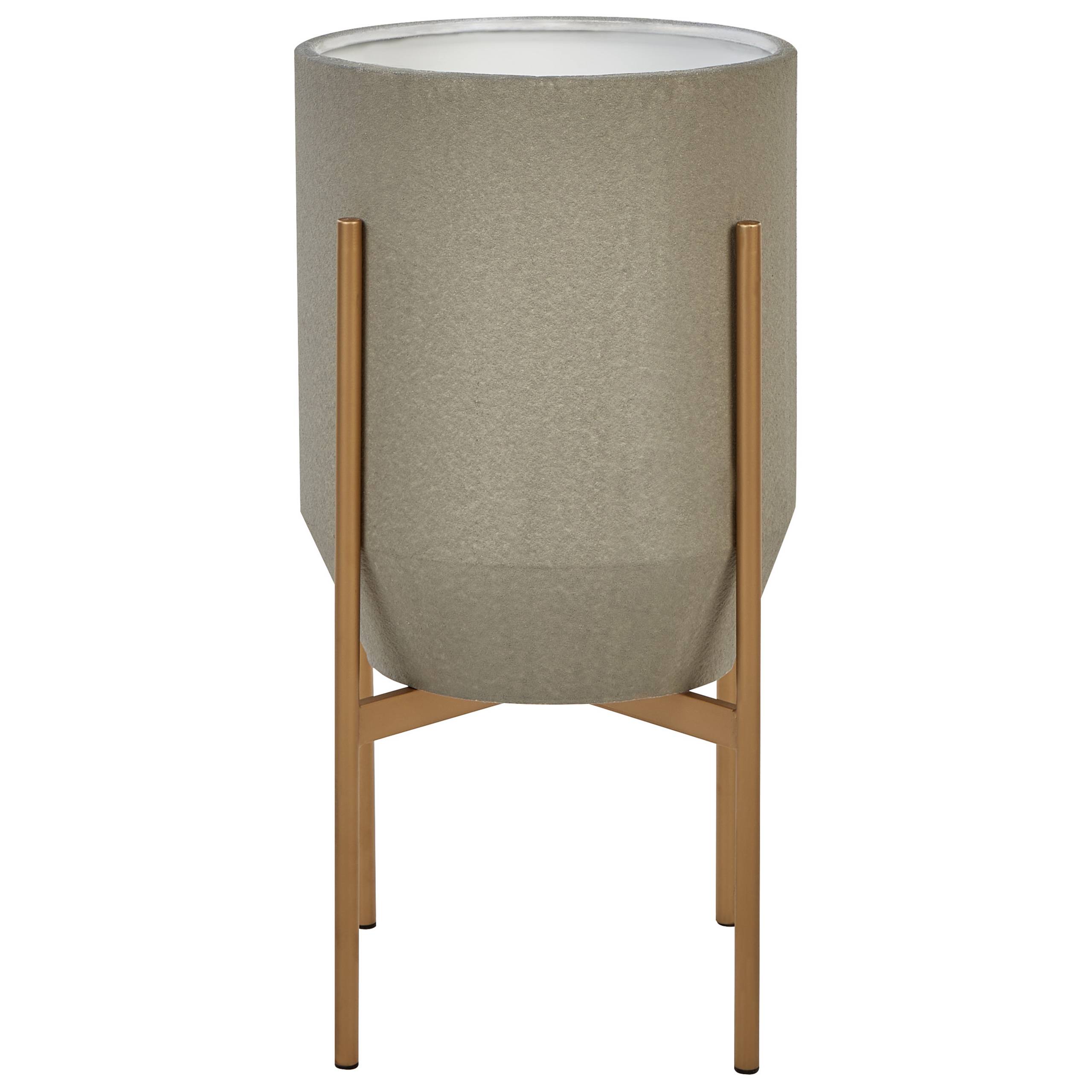 Cache-pot d'intérieur Métal Gris HYBRIDUM - Beliani - Image 1