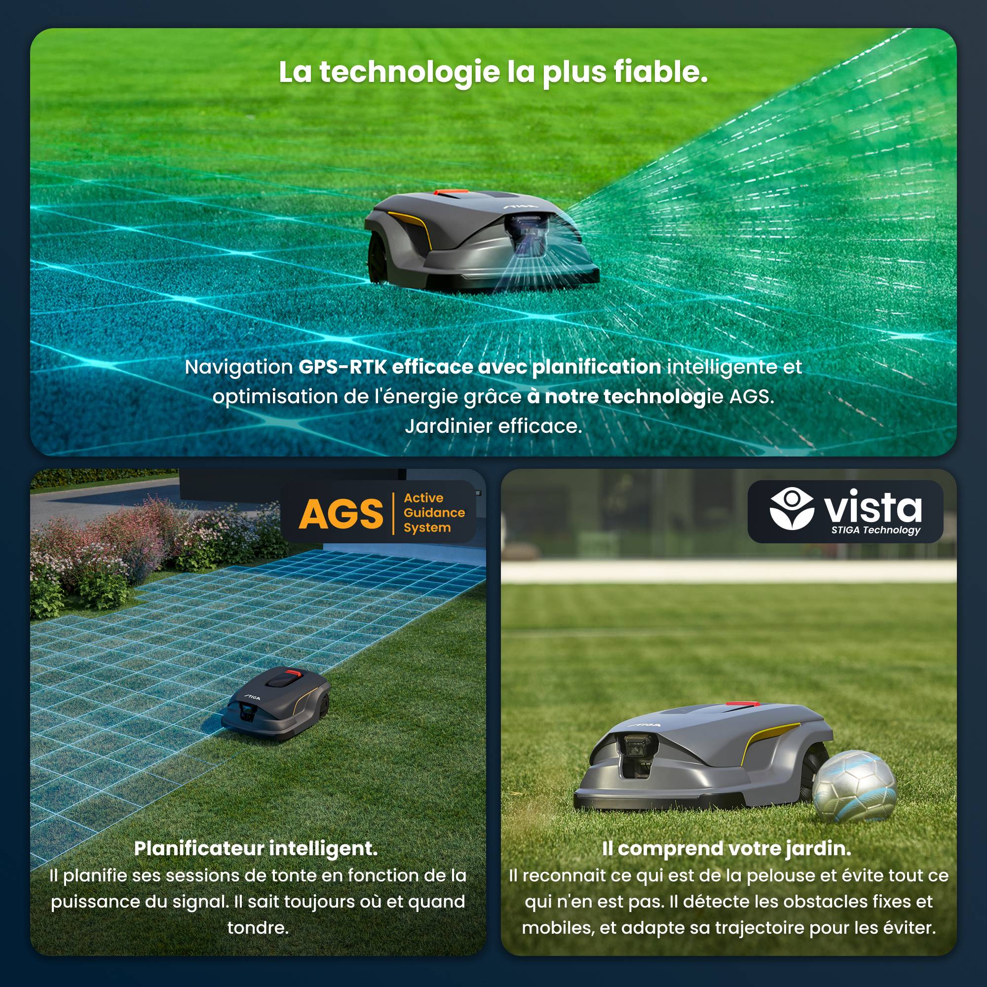 Stiga - Robot Tondeuse A 50v, 25.2 V, 26 cm, GPS-RTK, Caméra IA, jusqu'à 5 000 m² - STIGA - Image 7