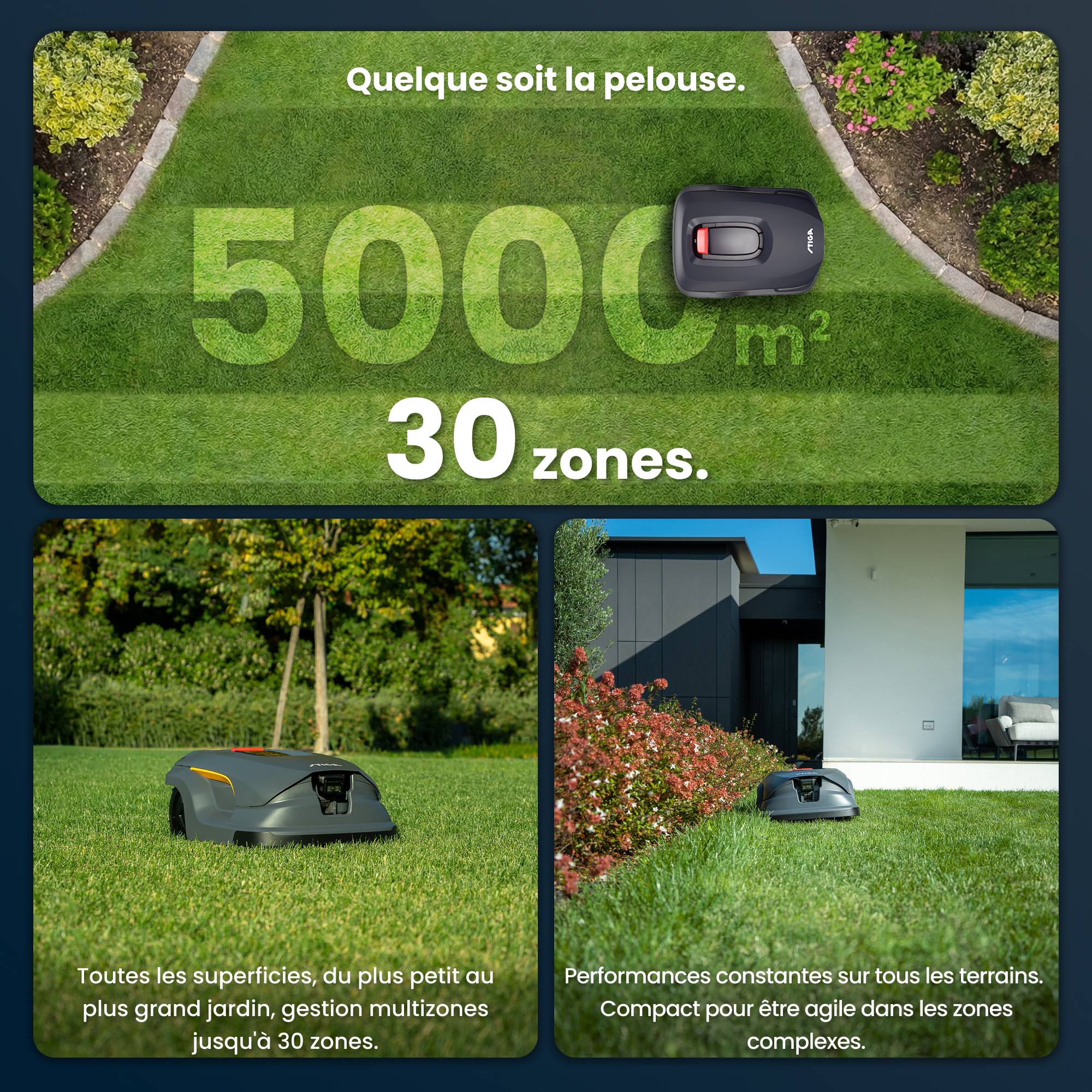 Stiga - Robot Tondeuse A 50v, 25.2 V, 26 cm, GPS-RTK, Caméra IA, jusqu'à 5 000 m² - STIGA - Image 4