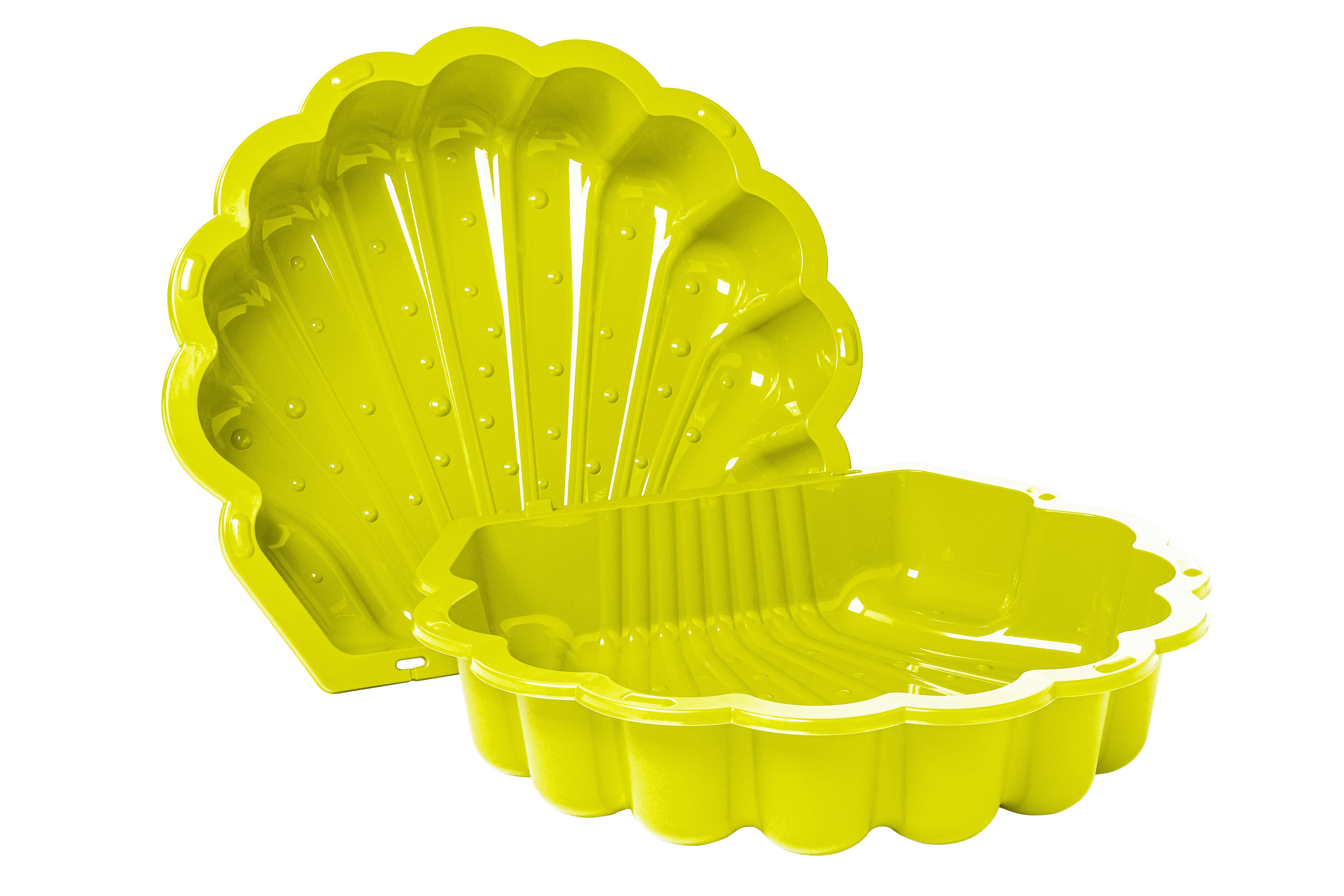 Grand Bac à Sable Et Eau En Forme De Coquillage Vert – 2 Pièces, Résiste Aux Intempéries, Pour Enfants De 1,5 à 7 Ans