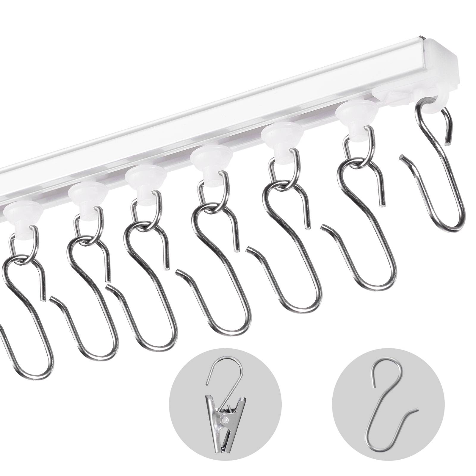 VEVOR Ensemble rails rideaux plafond 3m, auto-adhésif, sans perçage, séparation pièce. - Image 1