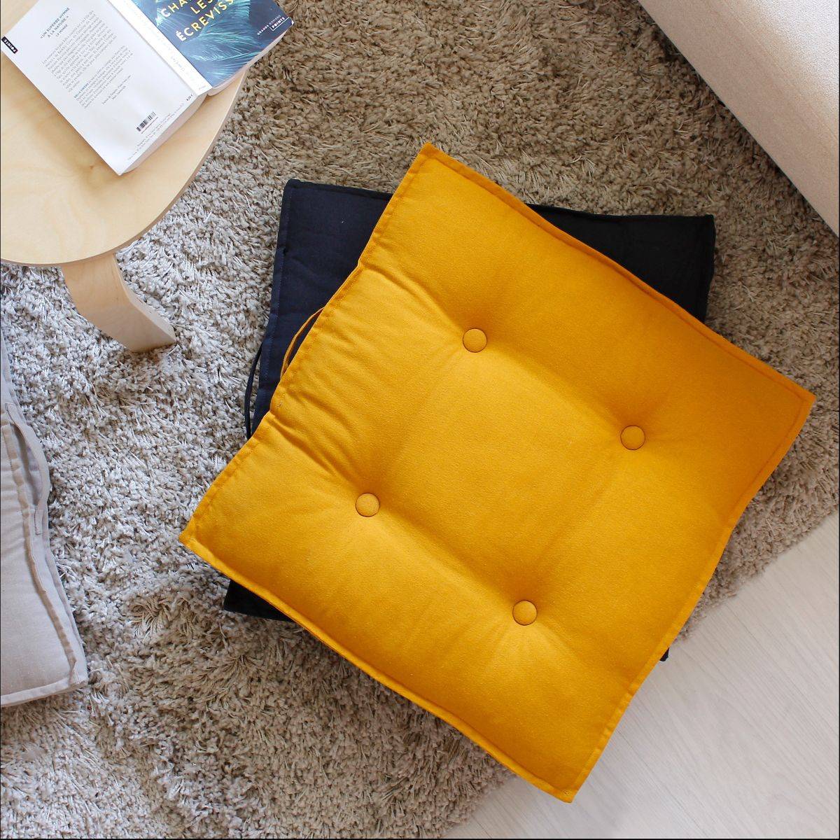 Enjoy Home - Coussin de sol Panama avec poignée - 50 cm x 50 cm - Vert argile - Enjoy Home - Image 4