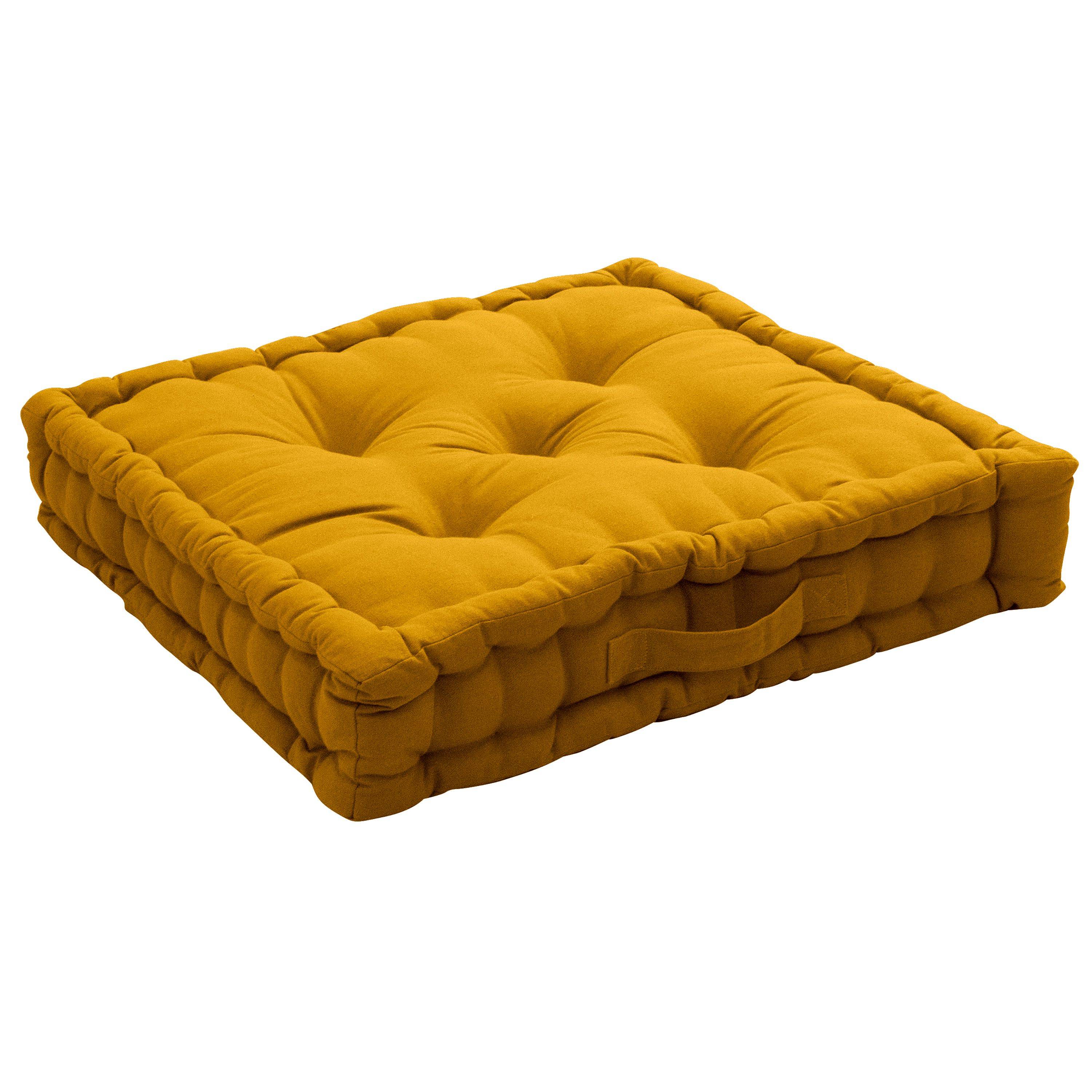 Enjoy Home - Coussin de sol Panama avec poignée - 50 cm x 50 cm - Vert argile - Enjoy Home - Image 1
