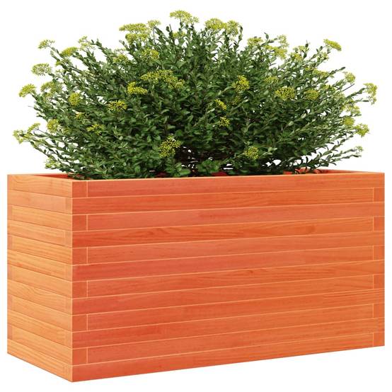 Jardinière | Pot de fleurs | Cache-pot | Bac à fleurs cire marron 90x40x46 cm bois de pin massif - Image 4