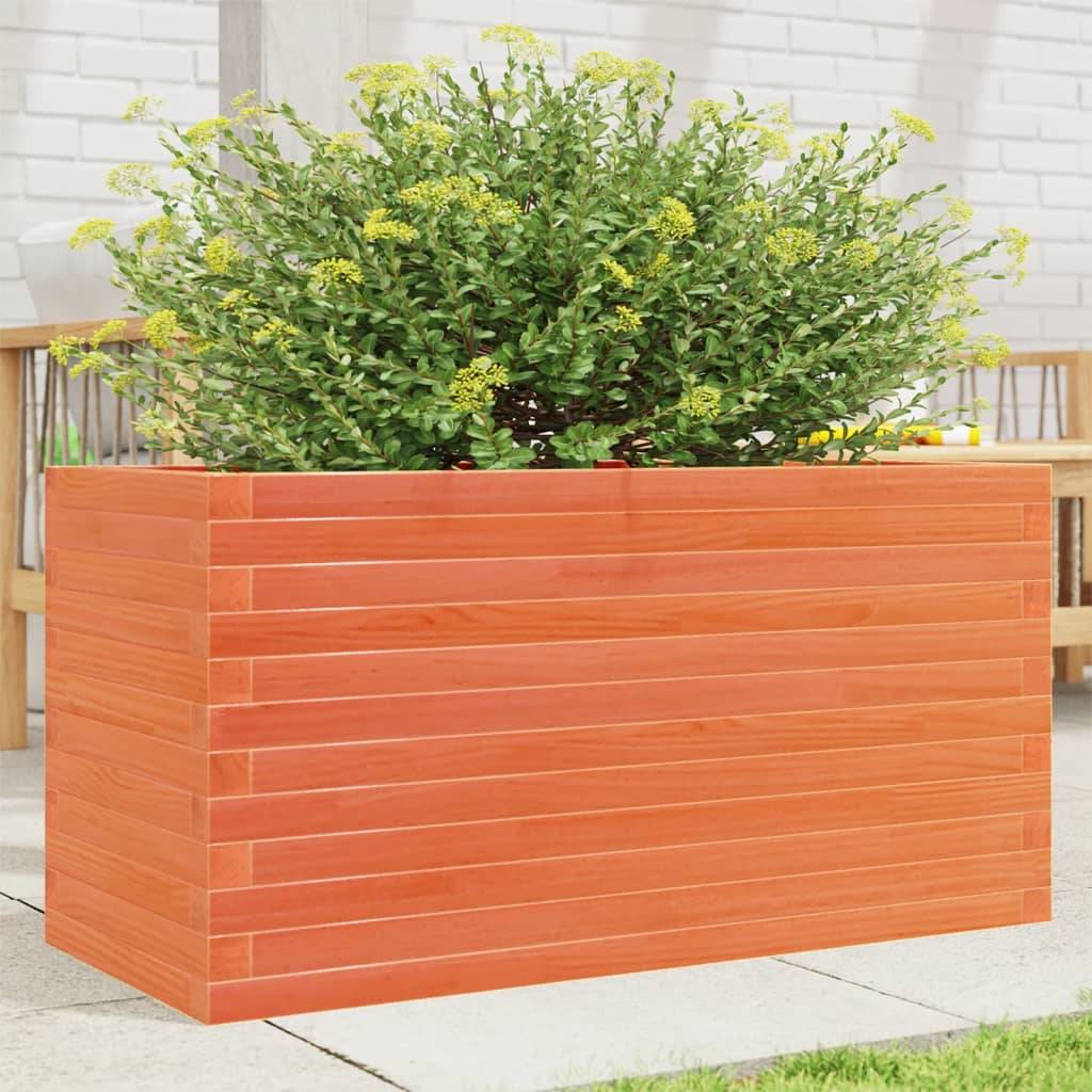 Jardinière | Pot de fleurs | Cache-pot | Bac à fleurs cire marron 90x40x46 cm bois de pin massif - Image 2