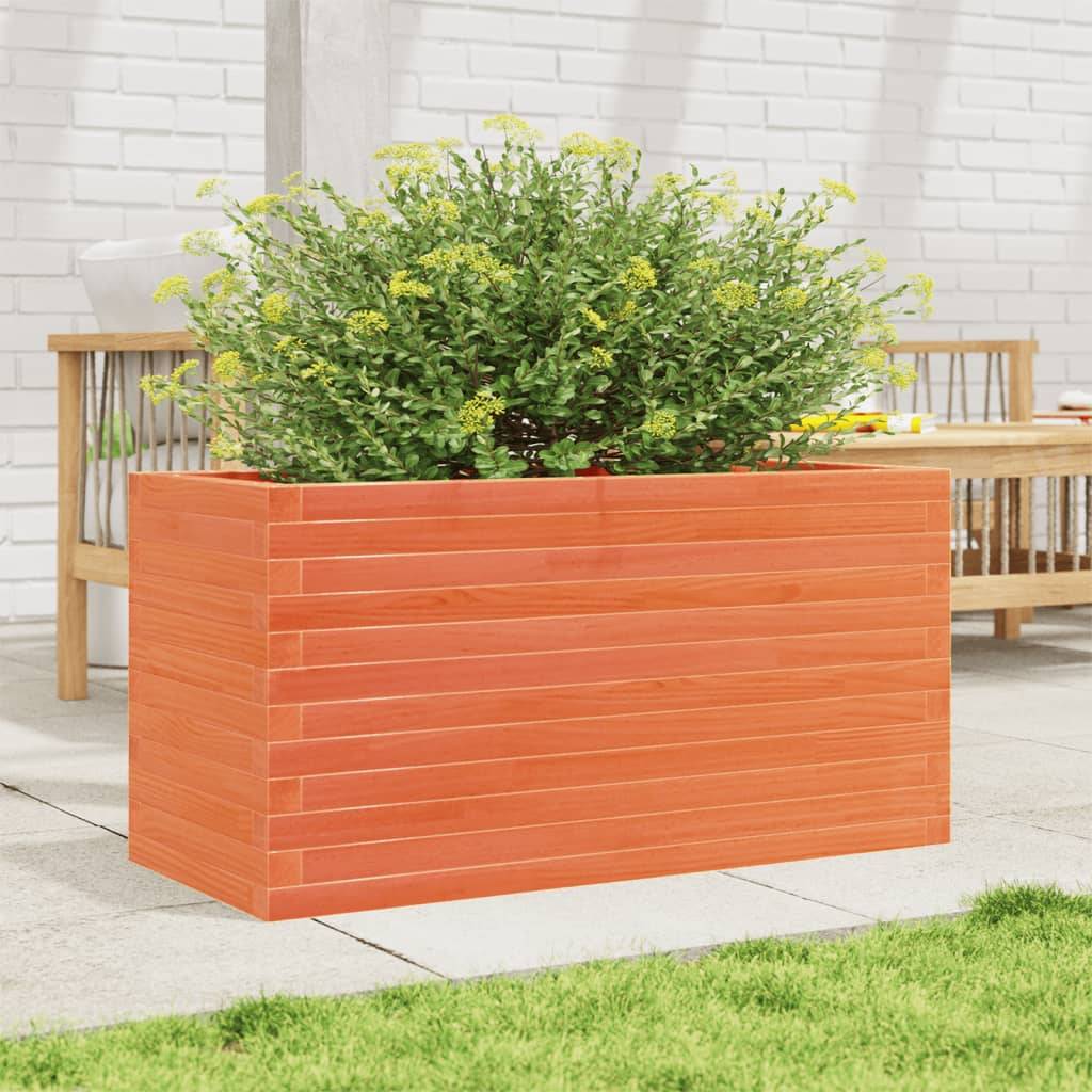 Jardinière | Pot de fleurs | Cache-pot | Bac à fleurs cire marron 90x40x46 cm bois de pin massif - Image 3