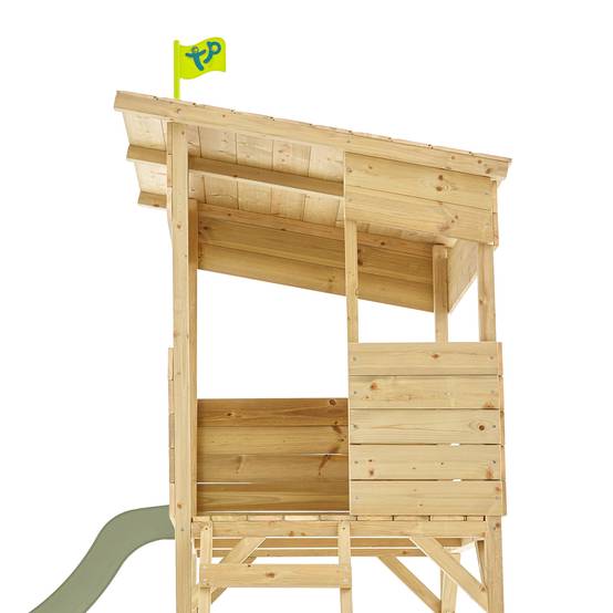 Cabane sur pilotis en bois FSC® avec toboggan vert kaki CIMES - Image 4