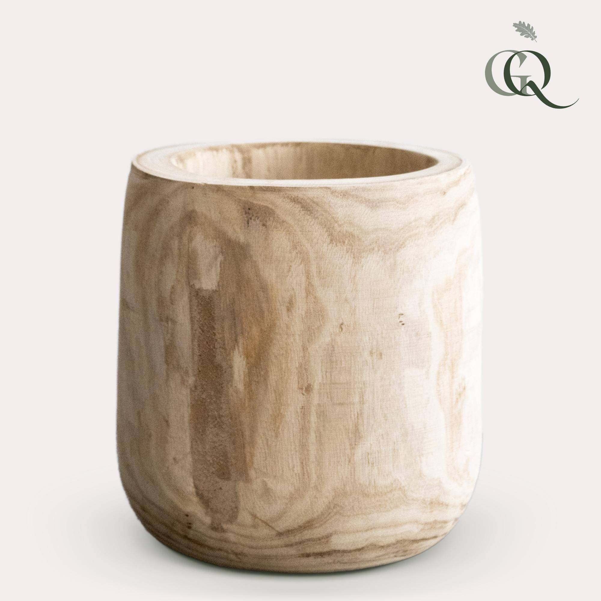Cache-pot bois 29 cm- La Green Touch - Image 2