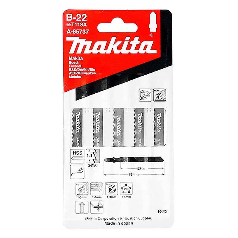 Lot de 5 lames MAKITA A-85737 pour scie sauteuse (Métal, inox, alu et PVC) Makita - Image 2